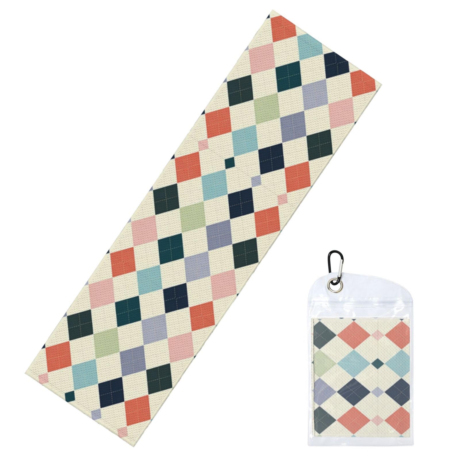 DUYIOKH Soft Argyle Print Cooling Towel, Portable Towel for Gym Workout Golf Beach World Cup Sports Hot Weather