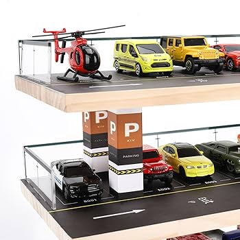 ☆ 1/64 Garage Item A 1:64 Scale - Blue 3 Car Garage with Opened and Closed Garage