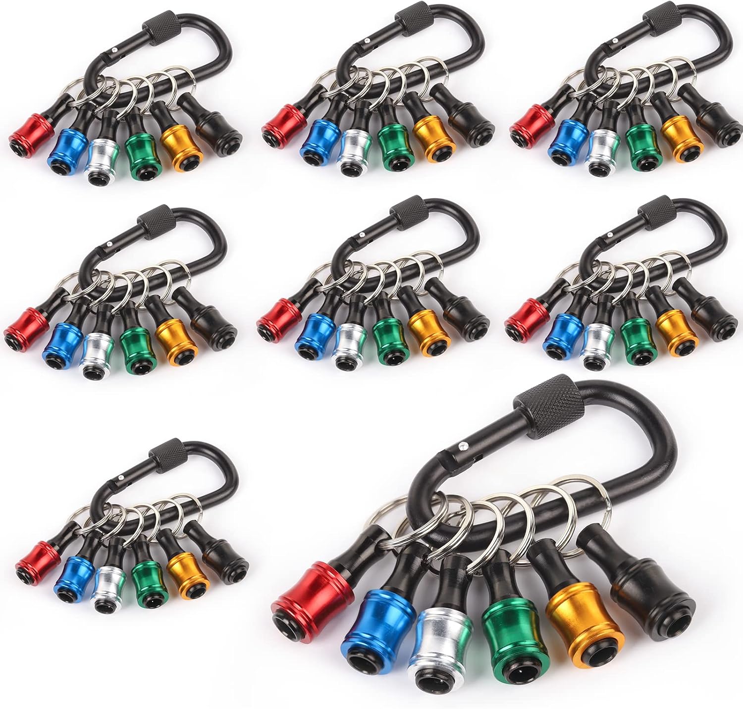 katerk 6pcs 1/4 inch Hex Shank Aluminum Alloy Screwdriver Bits Holder 8 Sets, Lightweight Quick