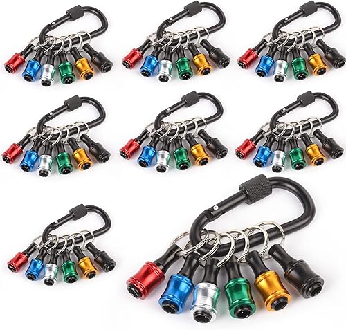 katerk 6 piezas de 14 pulgadas de vástago hexagonal de aleación de aluminio, 8 juegos, barra de extensión ligera de cambio rápido, llavero,