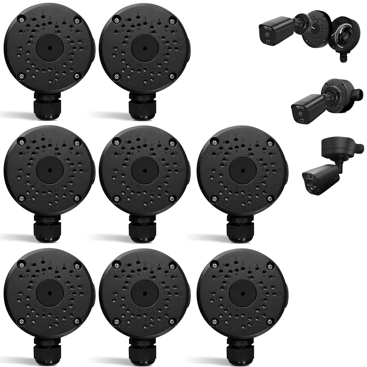 (Metal Aluminum & Waterproof) Junction Box Mount Bracket, Universal for Bullet Security Camera Waterproof Hide Cable Junction Boxs Compatible Video Surveillance Cameras