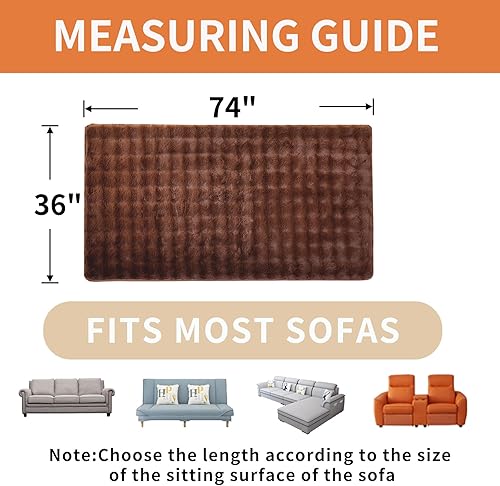 Miniatura 4 de Waterproof Dog Bed Cover Non Slip Couch Covers for Dogs Washable Soft Faux Fur Sofa Cover Couch Covers for 3 Cushion Couch Sofa Pet Friendly (Brown)