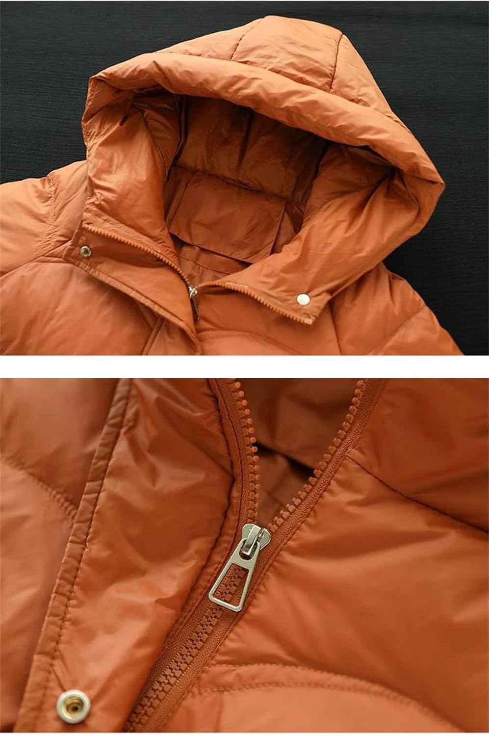 Women’s Duck Down Jacket Hooded Thick Warm Loose Fit Vintage Winter Outwear
