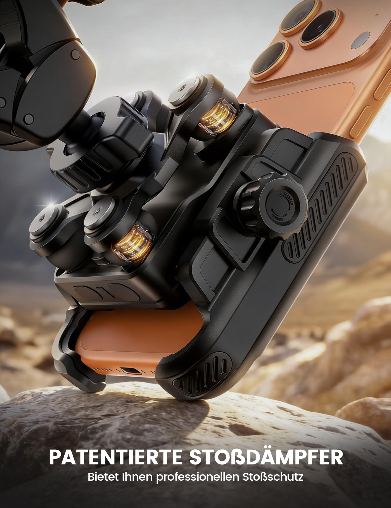 Lamicall Motorrad Handyhalterung, Handyhalter Fahrrad - [Perfekt für Videoaufnahmen] Vibrationsgedämpfte Handy Halterung Motorrad, 360° Handy Halter Fahrradlenker für iPhone 17 16, 7,2 Zoll Smartphone