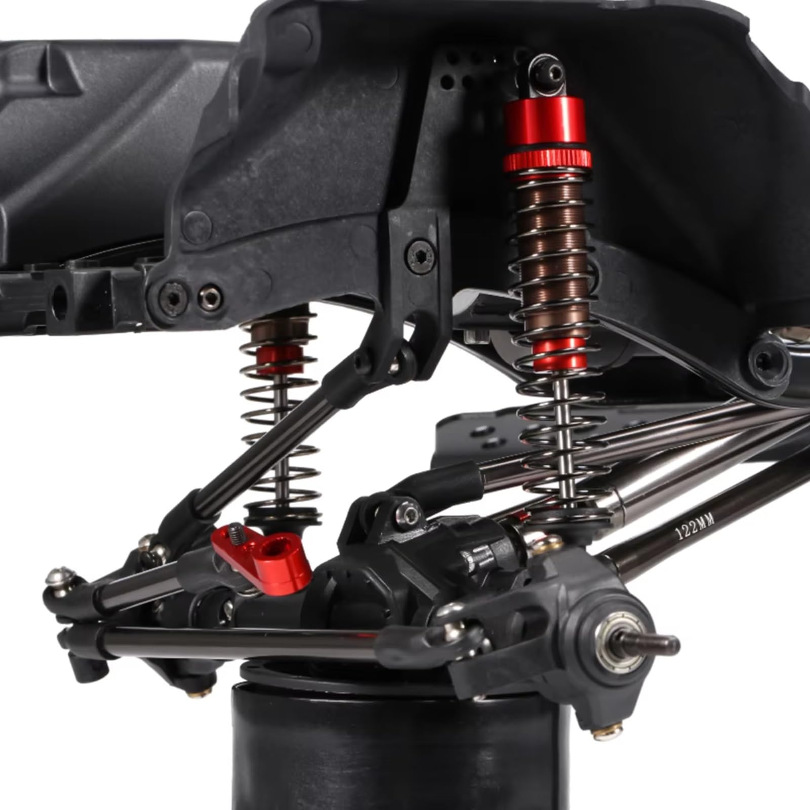 Amortiguadore Coche RC Amortiguadores De Aceite Ajustables De 4 Piezas para 1/10 52/55/62/70/75/85/95/100/110/120 Mm para Buggy Truggy para Turismo Drifting Monster Trucks Etc(Red,120mm)