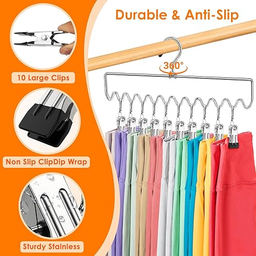 Miniatura 2 de Closet Organizers and Storage,2 Pack Pants Hangers Space Saving,Dorm Room Essentials for College Students Girls Guys,Home Essentials Clothes Hanger