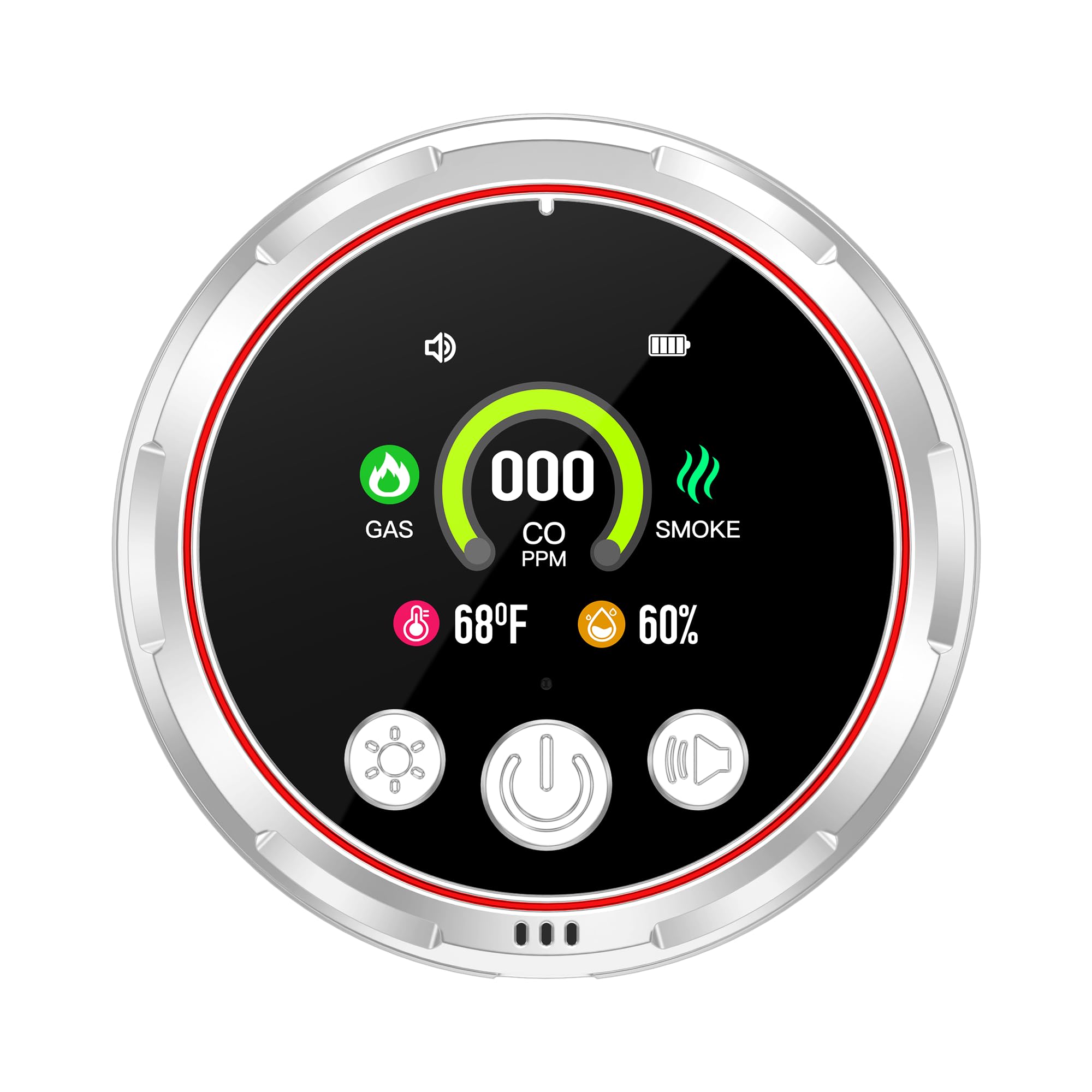 5IN1 Rivelatore di fumo e monossido di carbonio a spina e combinata di gas naturale combustibile, Batteria di backup, Sensore di temperatura e umidità per casa hotel RV HD13-CGS (Bianco)