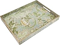 Spsyrine Dianthus Serving Tray with Handles - Plastic Decorative Ottoman Coffee Table Tray for Living Room, Home Decor, Kitchen 15.7x11.8"