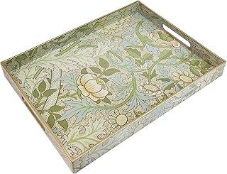 Spsyrine Serving Tray with Handles, Plastic Decorative Tray for Coffee Table, Living Room, Home