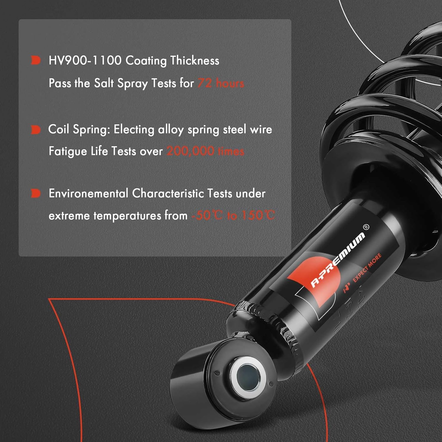 A-Premium Rear Struts Compatible with [FWD] Jeep Compass 2007-2010, Patriot 2007-2010 & Dodge Caliber 2007-2012 - 2x Replacement Suspension Complete Strut Assembly Shock with Coil Spring