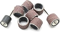 Vista 3 de TEMO 100 piezas de cilindro de lija de 1/2 pulgada, grano 60 grueso con 2 piezas de mandril de 1/8 pulgada para herramientas rotativas Dremel