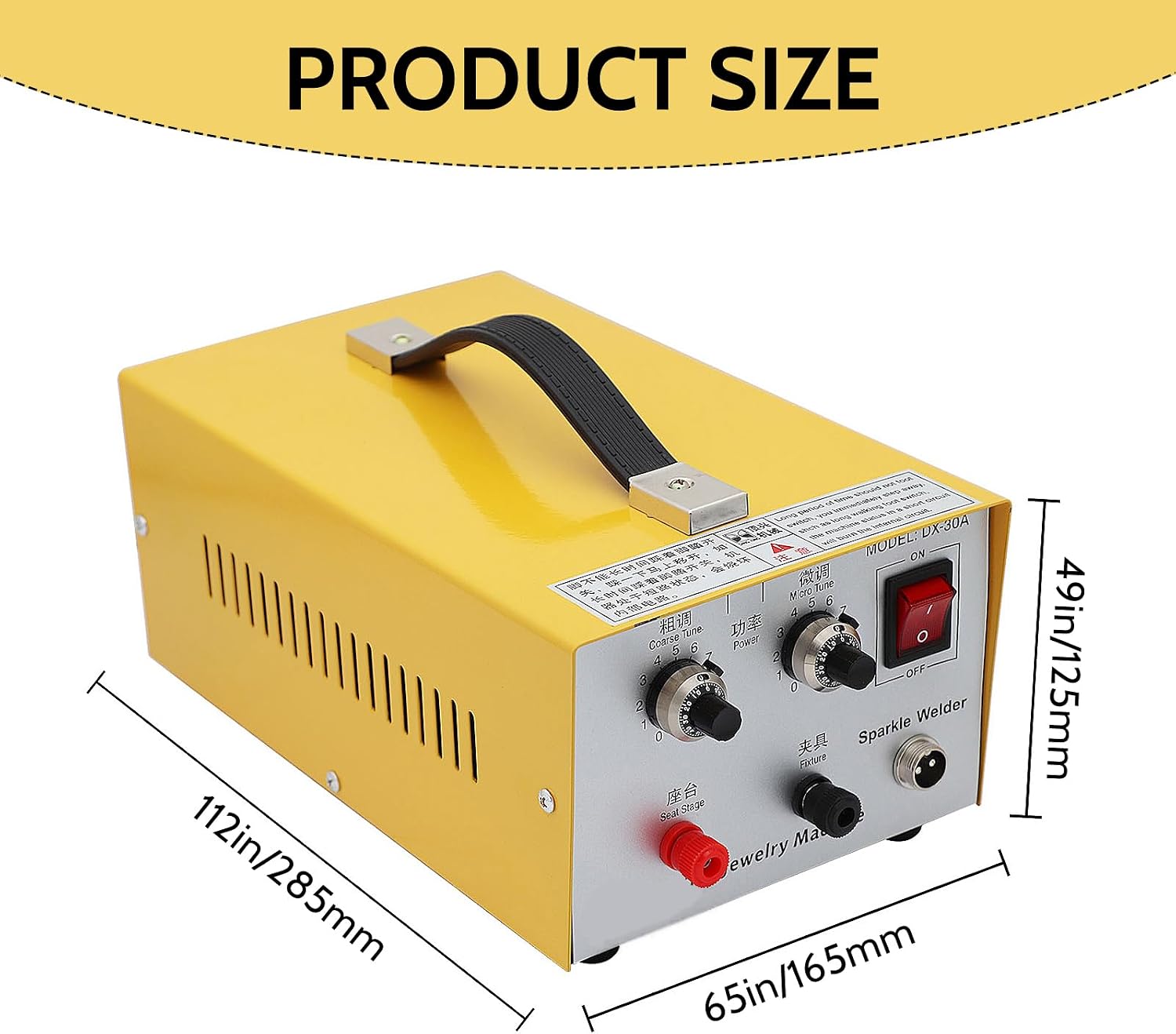Jewelry Spot Welder,30A Electric Spot Welder,Professional Pulse Welding Machine for Gold,K Gold,Silver,Platinum and High-Grade Steel,Adjustable,Portable (Yellow)