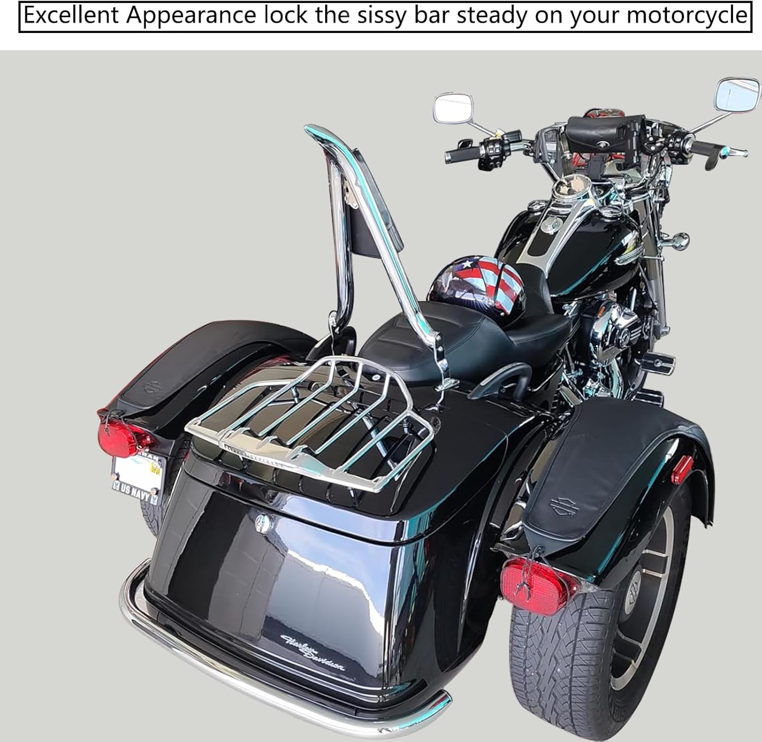 24" Road Glide 3 & Freewheeler Sissybar Pad Motorcycle Passenger Backrest Sissy Bar for Harley Davidson FLRT FLTRT 2015-2024