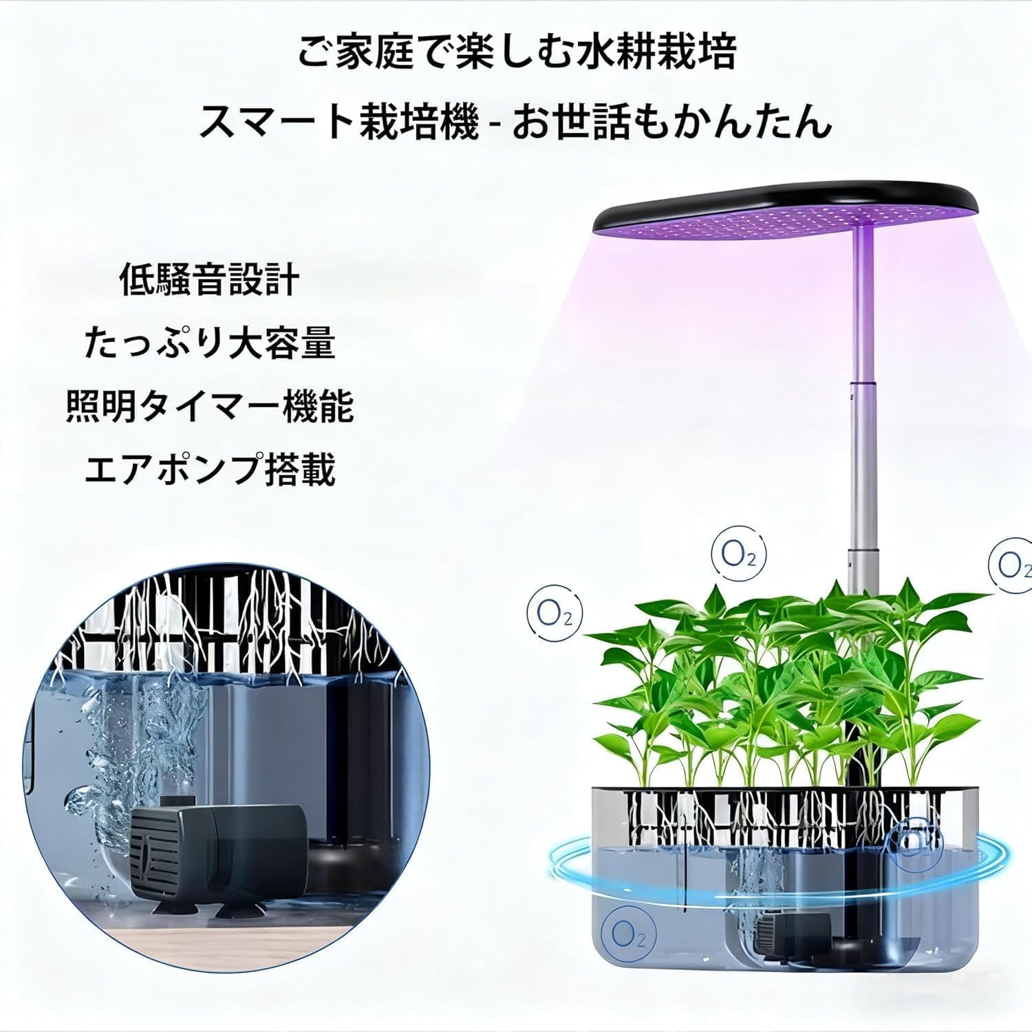 Amazon.co.jp: 水耕栽培キット 室内 24W全光スペクトルLED植物育成