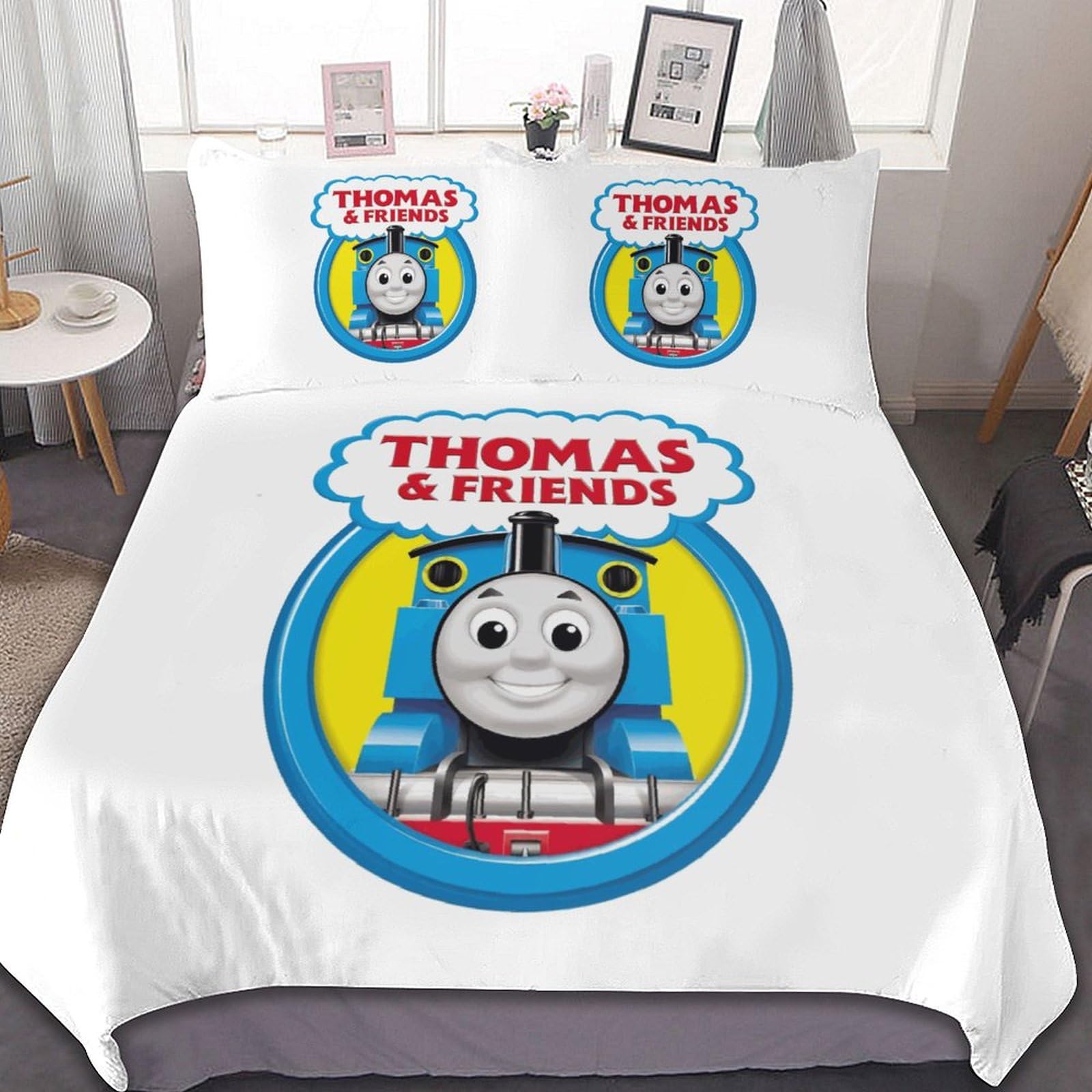 Amazon｜きかんしゃトーマス (5) 寝具 3ピース ンベッドスプレッド 枕  