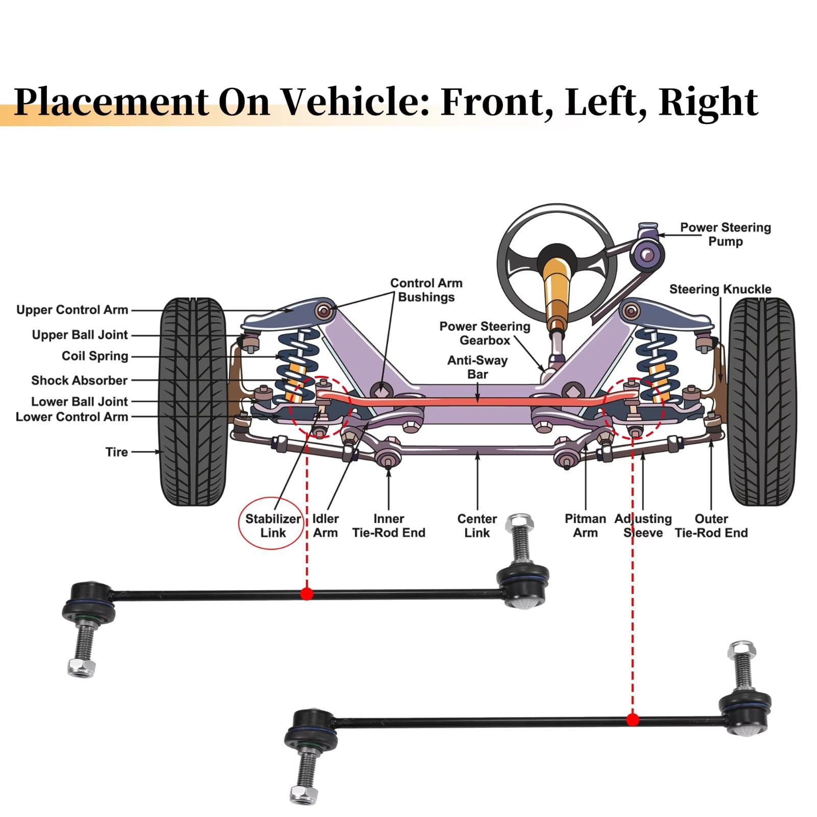 1 Paar Stabilisatorstreben für die Vorderachse für C&Itroen Xsara Nr. 0 (1998–2005)