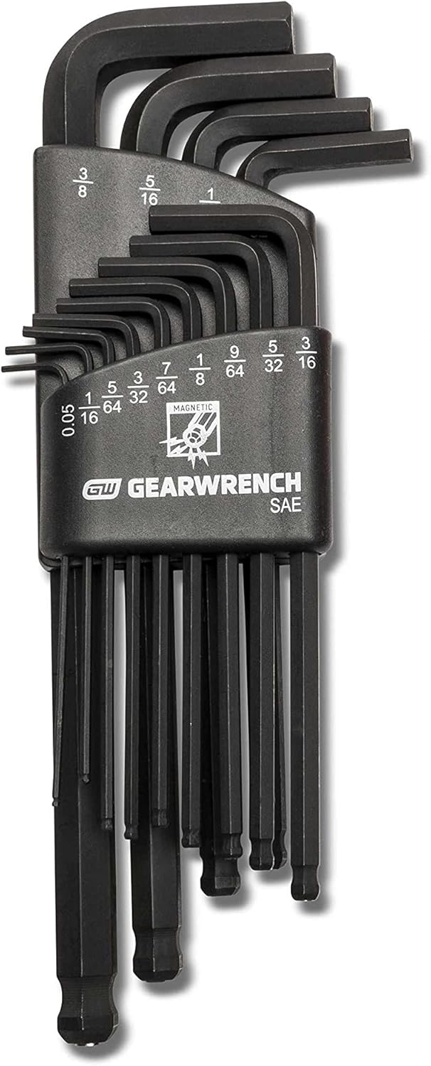 GEARWRENCH 13 Piece SAE Magnetic Ball End Long Arm Hex Key Set - 83525