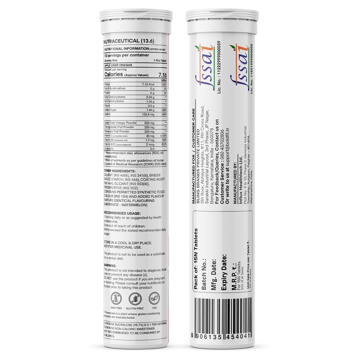 Review Boldfit Apple Cider Vinegar Effervescent Tablets With