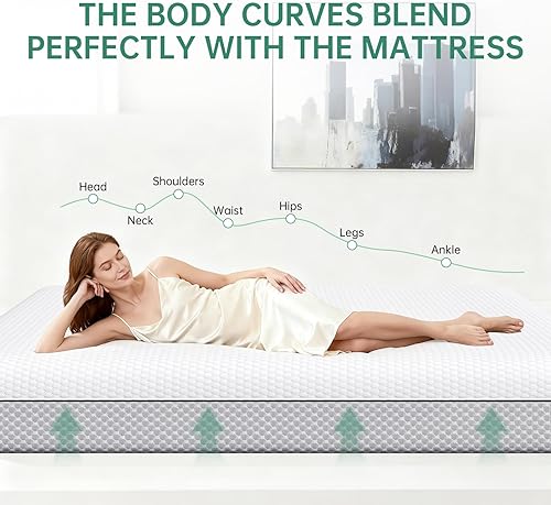 Miniatura 6 de EYN Colchón de espuma viscoelástica de tamaño matrimonial, colchón de espuma viscoelástica de 8 pulgadas en una caja, colchón de espuma