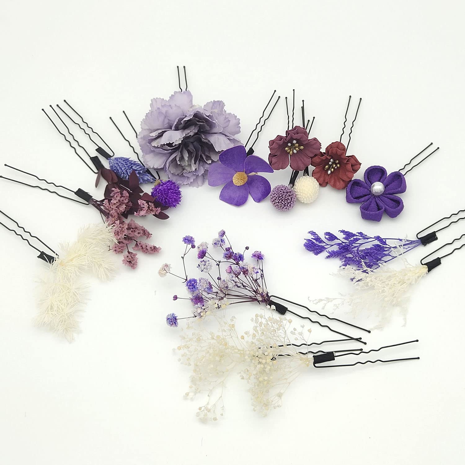 ビオラ＊すみれ風Uピン髪飾り 七五三 結婚式 ウエディング プリザーブドフラワー ビオラ＊すみれ風Uピン髪飾り 七五三 結婚式 ウエディング