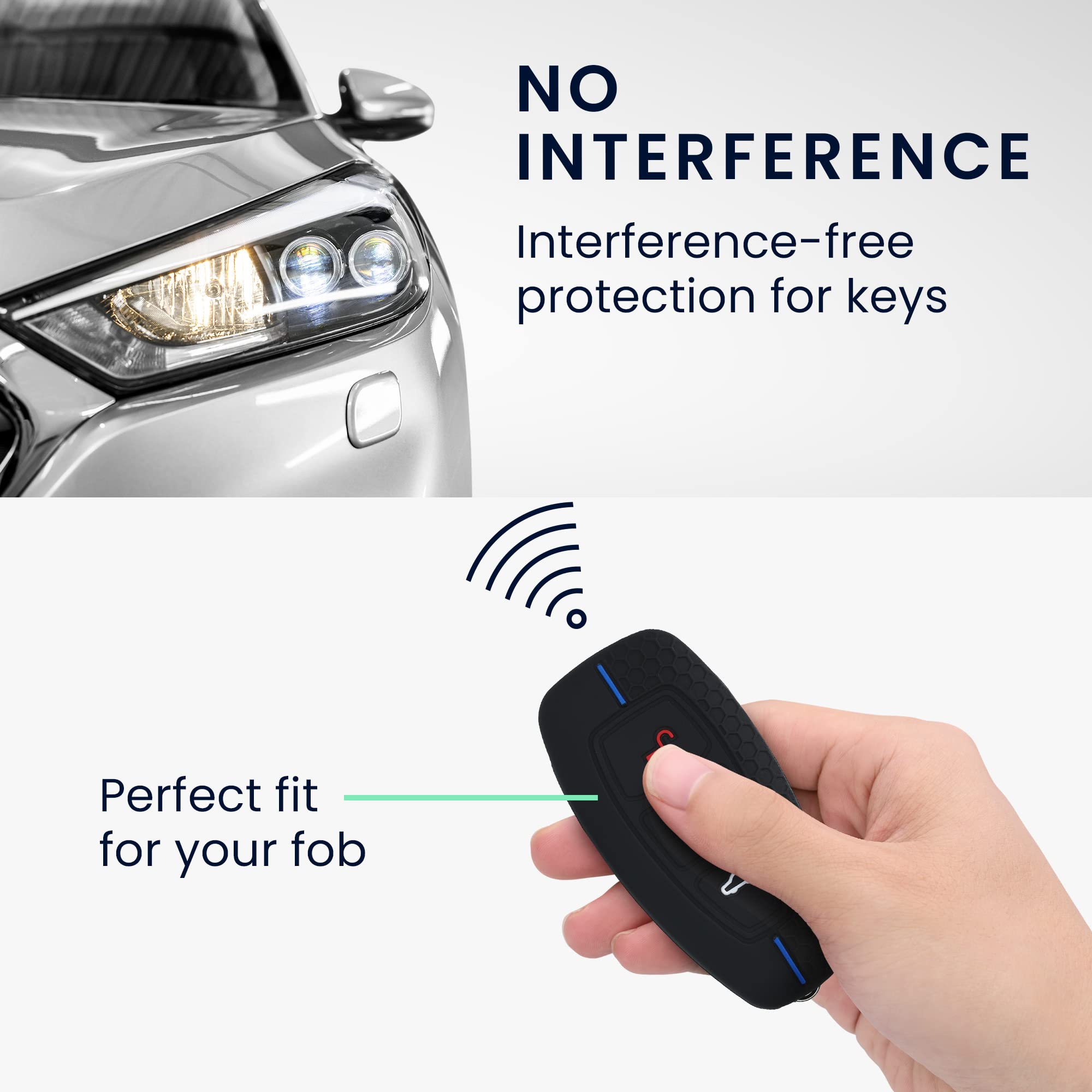 Lot De 2 Housses De Protection En Silicone Pour Clé Ford 3 Boutons