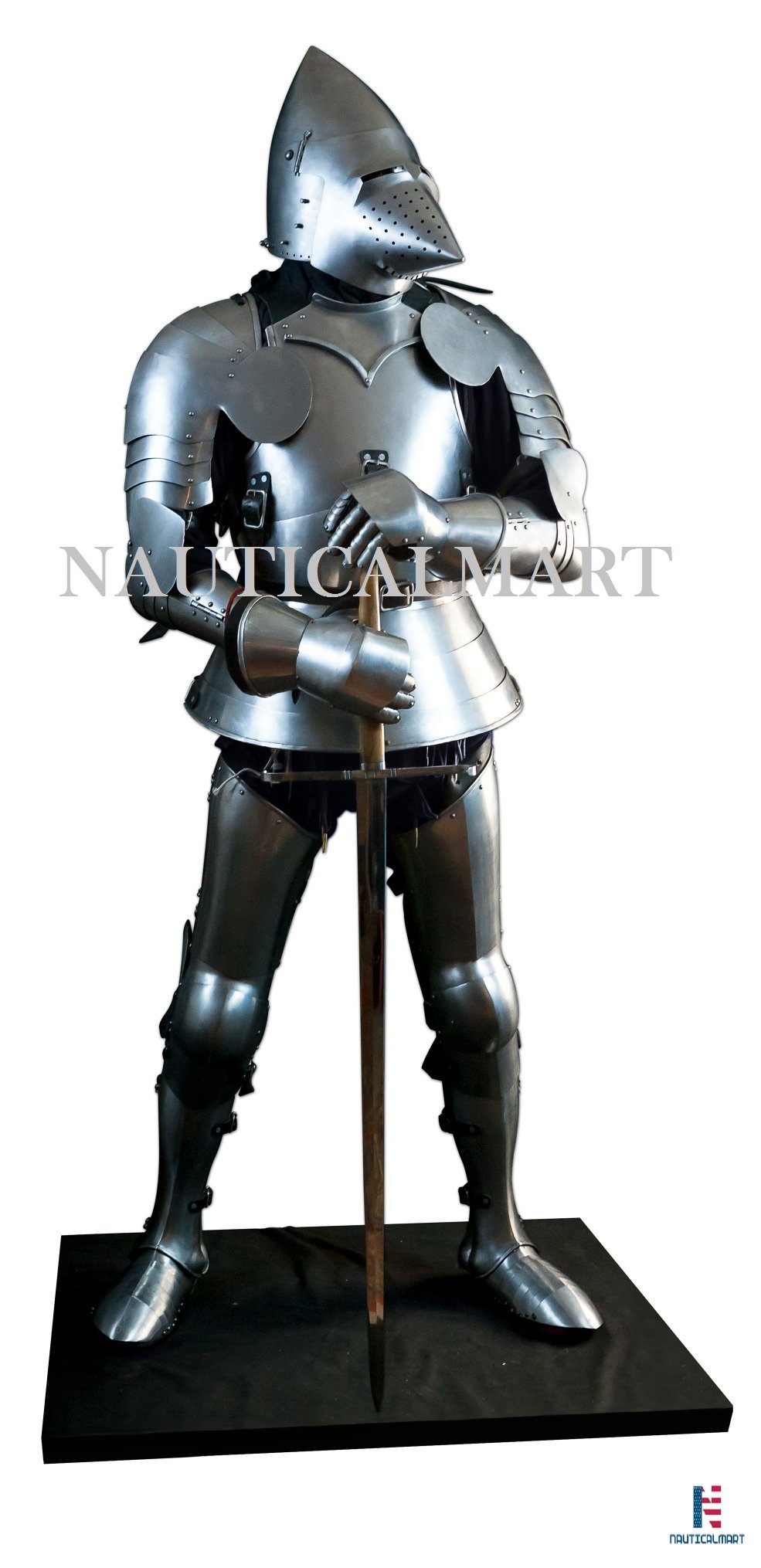Early 15th Century Full Suit of Armor Medieval Bascinet Armor Costume Best for LARP Reenactment