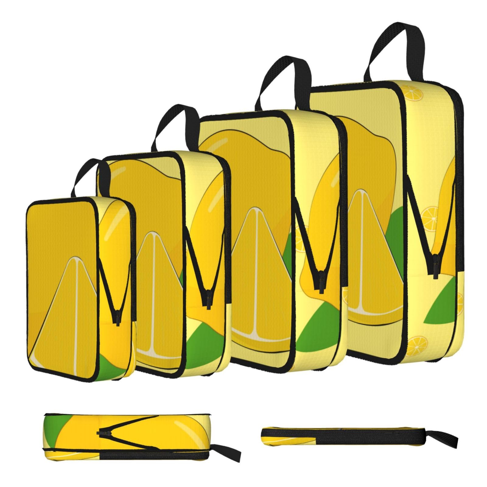 cartoon lemon Compression Packing Cubes 4 Piece Set