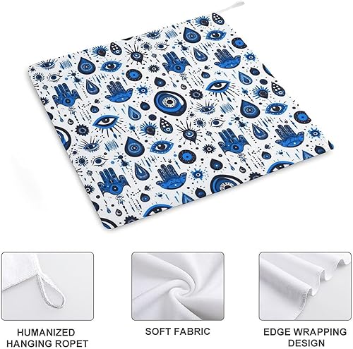 Miniatura 3 de Decorative Hand Towels for Bathroom - Retro Blue Eyes Print Soft Absorbent Small Bath Hand Towels for Kitchen, Farmhouse, Spa, Hotel, Guest Tea and