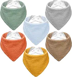 Babadores de musselina, babadores bandana para bebês 100% algodão para bebês meninos e meninas, babador de cores sólidas para babar a dentição