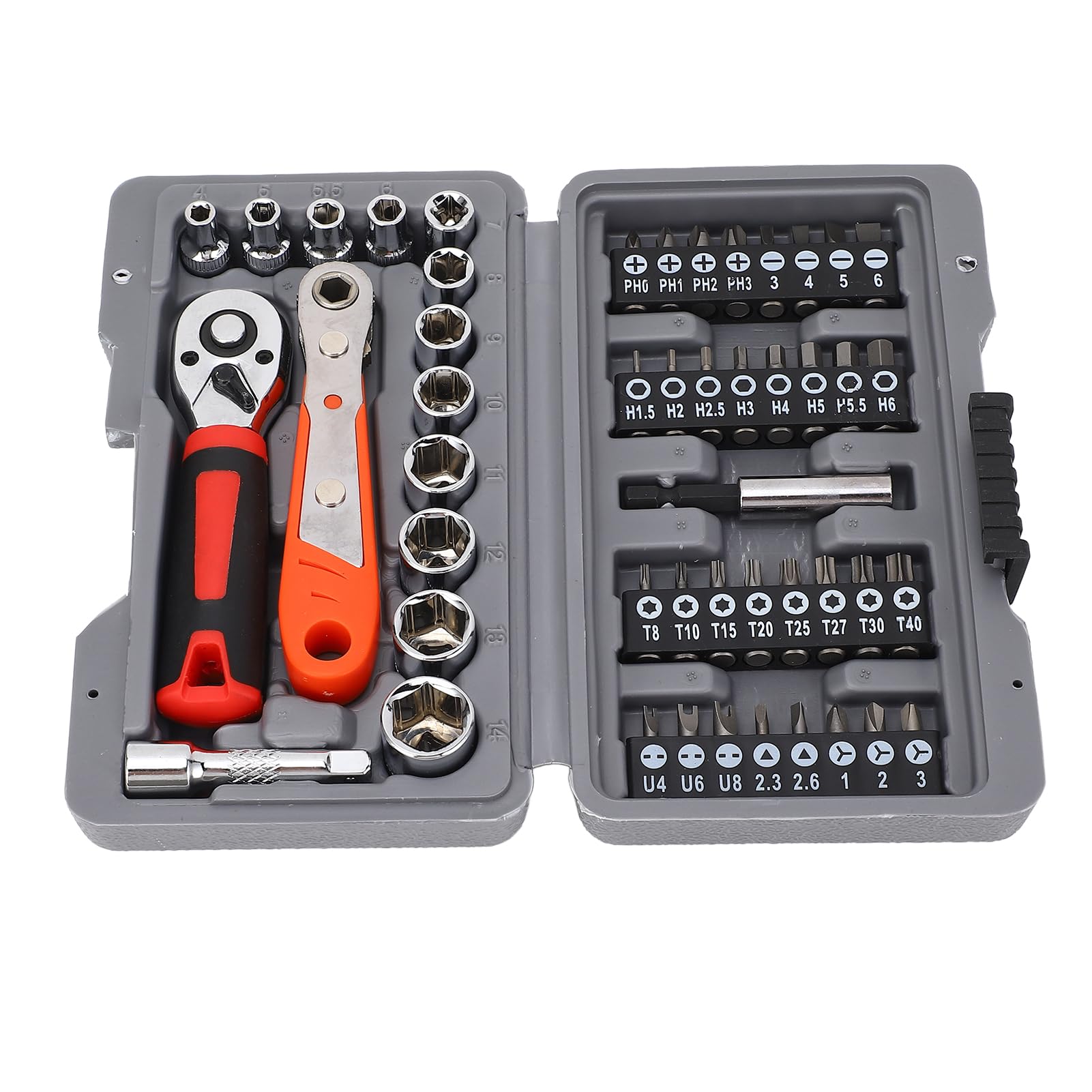 Set di cacciaviti a cricchetto 48 in 1, set di chiavi a cricchetto con inserti da 1/4 di pollice e punte di precisione per cacciaviti, kit di utensili per riparazioni domestiche in