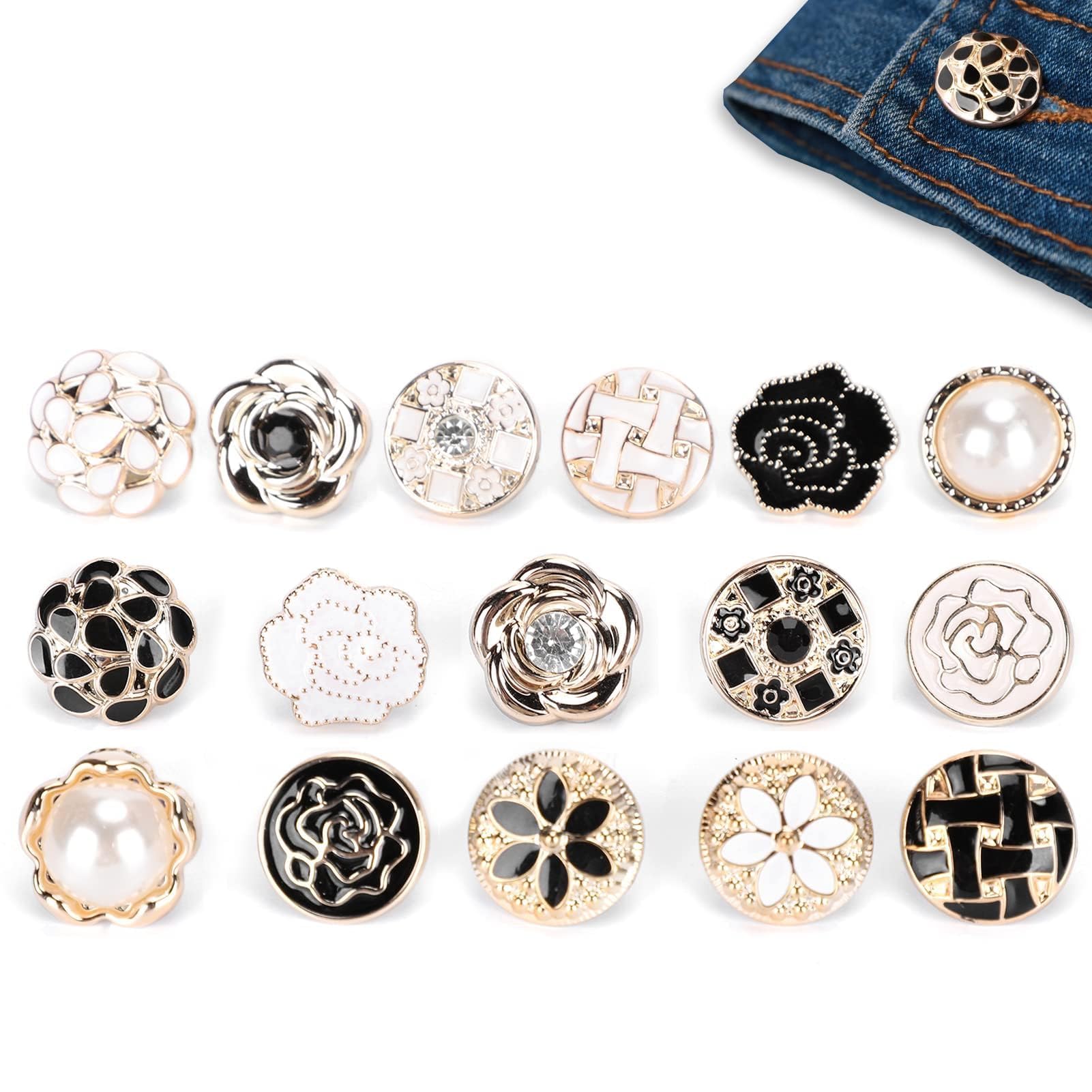 30 Pièces Boutons De Broche Femme - Broches Sécurité Pour Chemise, Écharpe, Col Et Cardigan - Perles & Strass