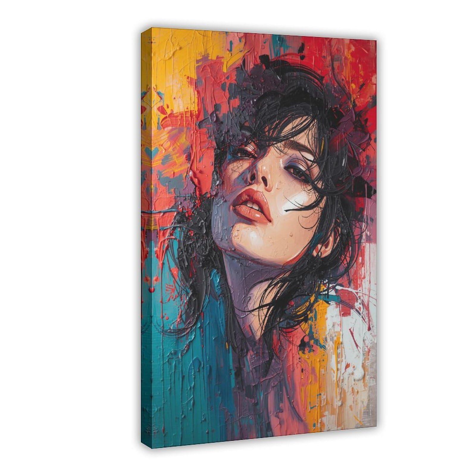 Ywtjax Frame-Style Abstract Woman Poster Canvas Poster For Dorm Room Decor Gift