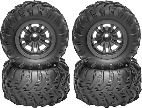 for SCY 16101 16102 16103 for Pro for MJX 16207 16208 16209 for H16 4pcs 83mm Rubber Tire Wheel Tyre for 1/16 RC Car Upgrade Parts RC Vehicle Wheels Tires