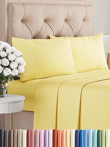 Vista 1125 de Juego de sábanas Split King de 7 piezas, sábanas transpirables y refrescantes, sábanas de hotel, bolsillos profundos, ajuste fácil, suaves y sin