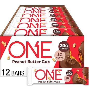 ONE Peanut Butter Cup Protein Bars, 20g Protein, Gluten Free Snacks, 12 ct
