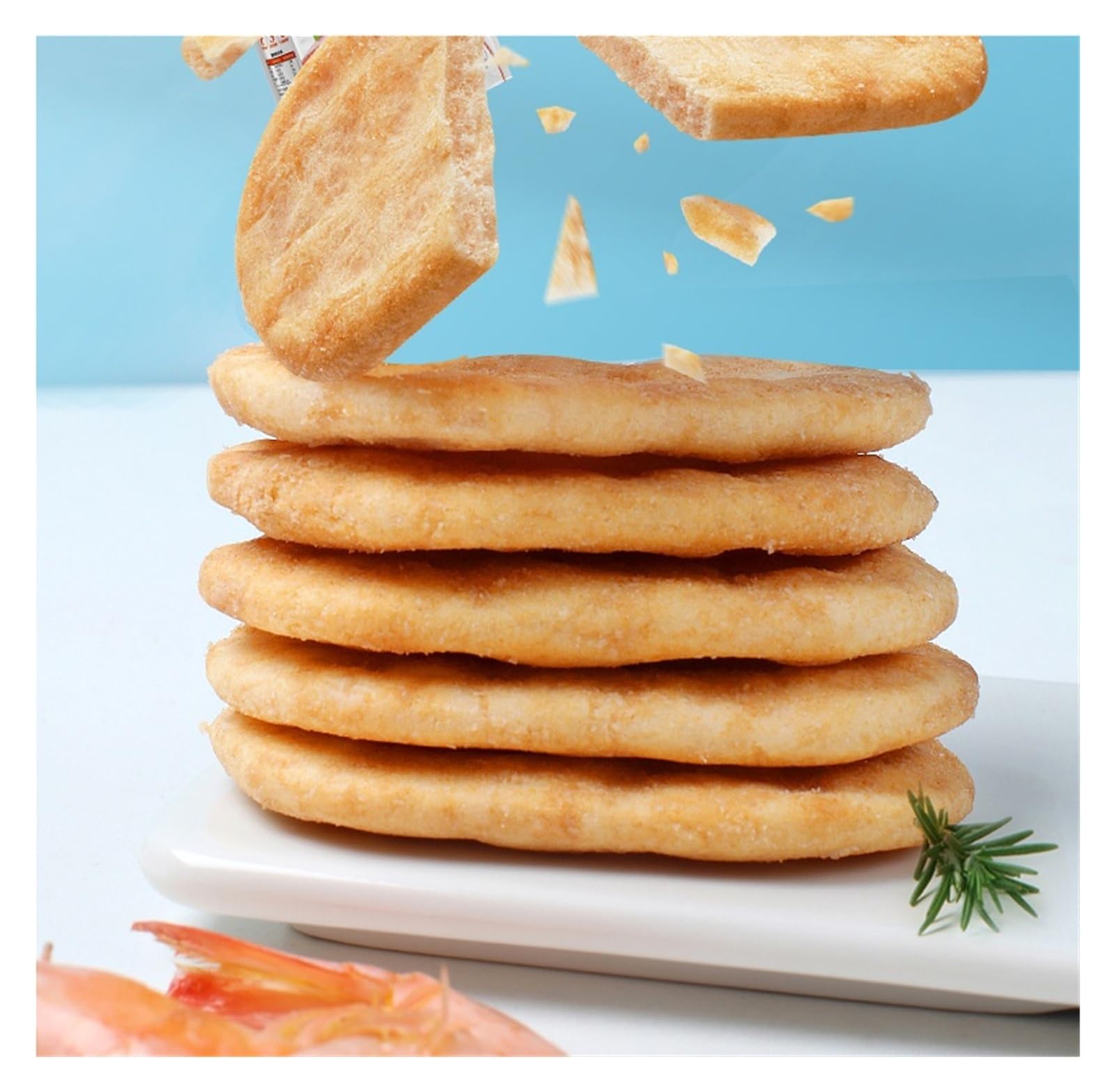 180 g de galletas de camarones frescos, galletas crujientes y saladas, el refrigerio perfecto for satisfacer tus antojos(2pcs)
