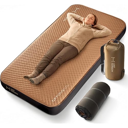 Lost Horizon Air & Foam Camping Mattress, Self-Inflating Sleeping Pad, 4.5" Thick, with Pump Sack, Twin