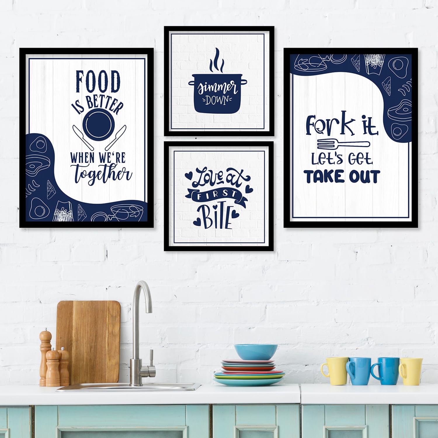 ARTELLY Food Quotes Wall Frames Restaurant Posters for Wall Kitchen