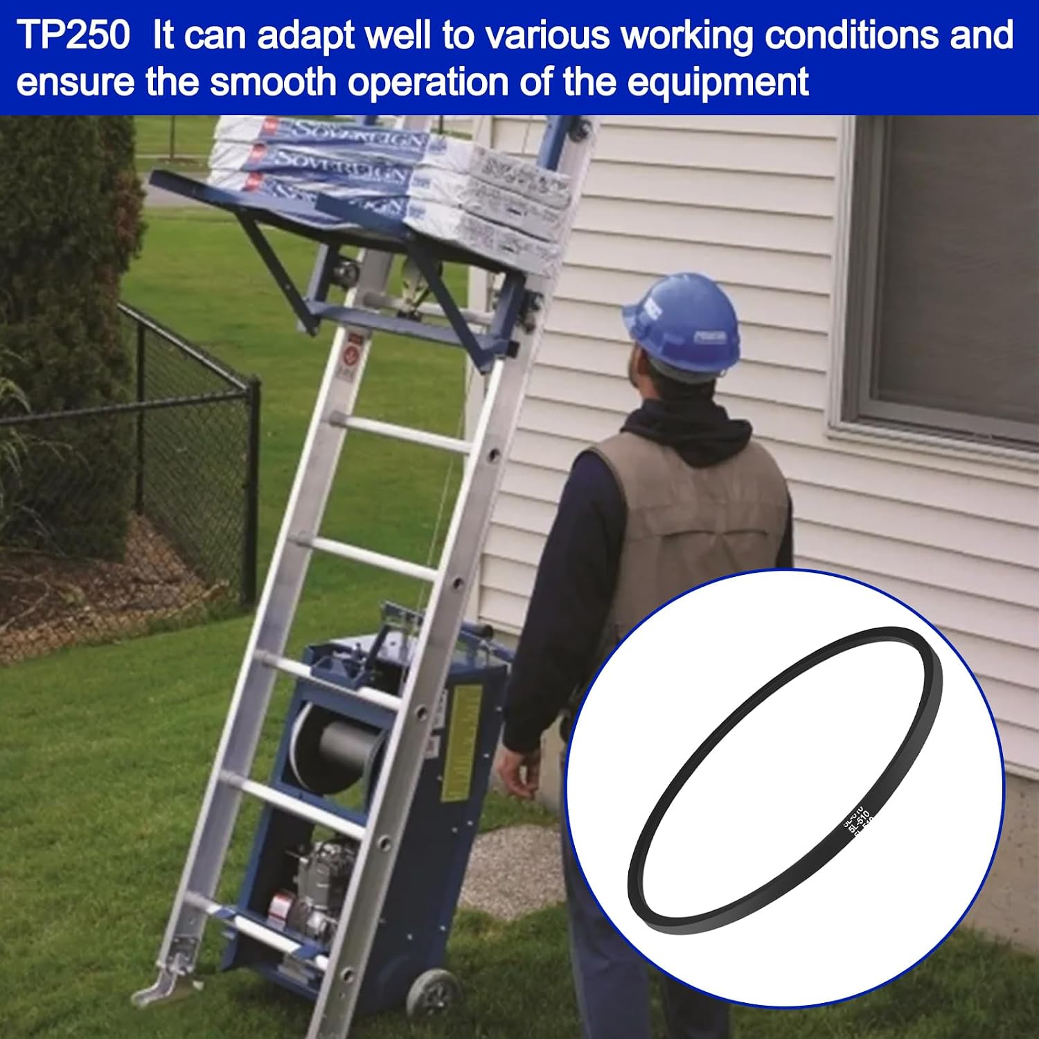 Ladder Hoist Drive Belts,51" V-Belt for TranzSporter Roofing Elevator,Compatible with TP250 nd TP400 Models