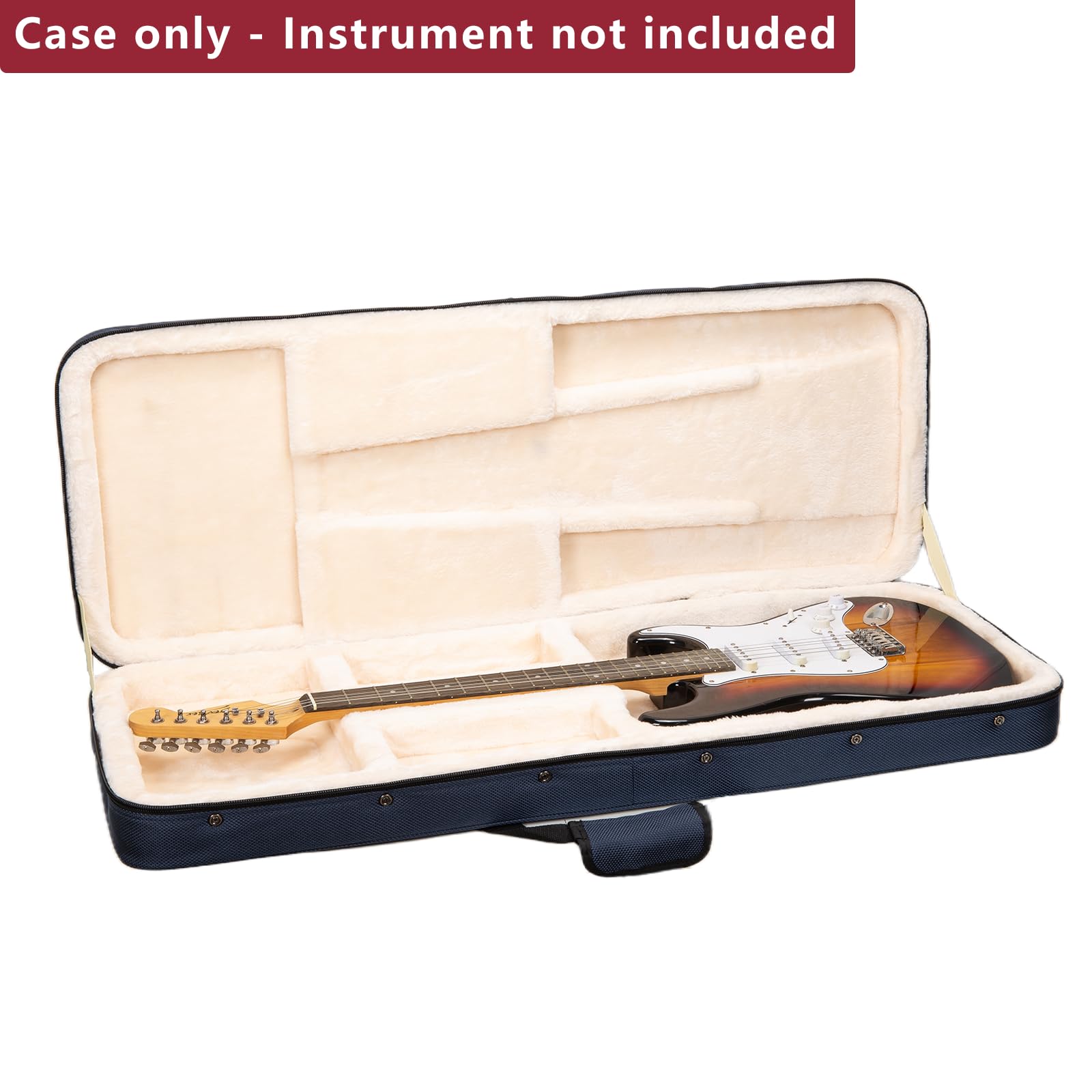 Crossrock E-Gitarren-Schaumstoffkoffer für Strat & Tele | Leichte Blaue Gigbag mit Verstellbarer Polsterung, Plüsch-Innenfutter & Stauraum (CRP300EBL)