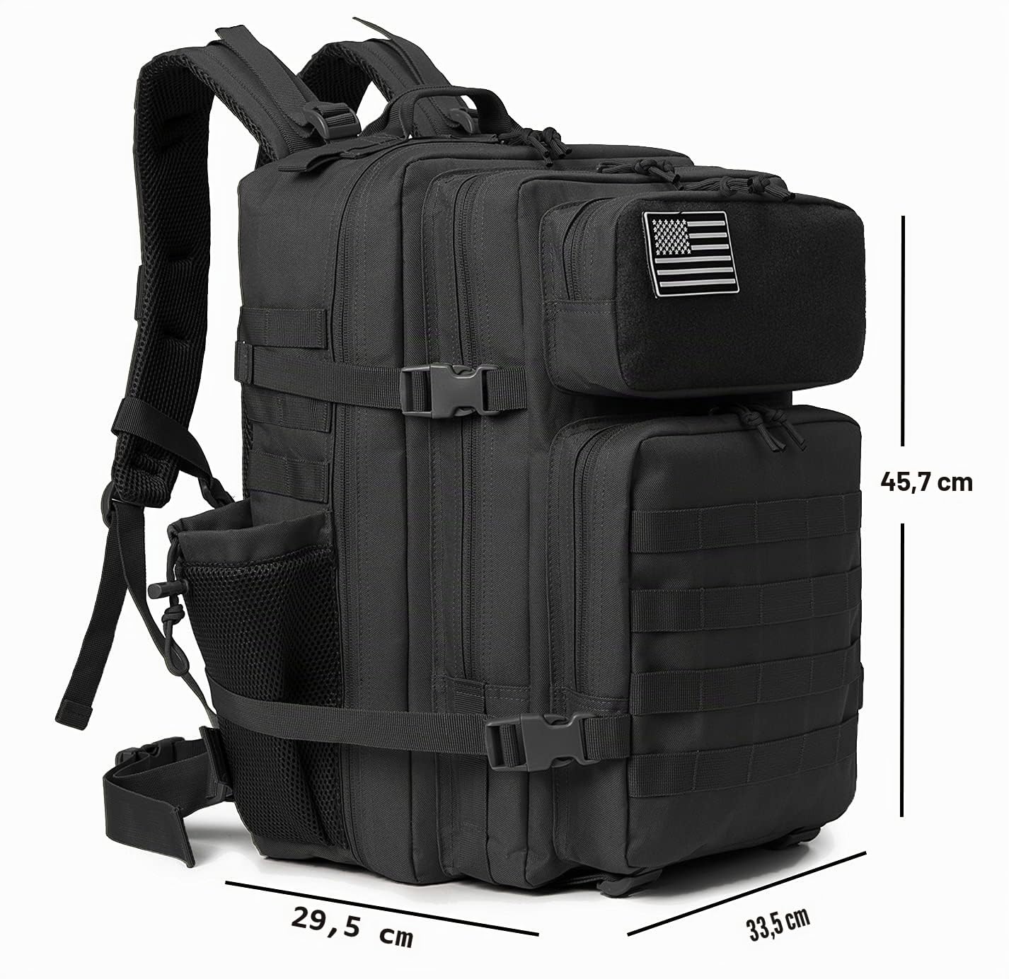 QT&QY Zaini militari tattici per uomini Molle Daypack 3 giorni 35/45L Capacità Lage zaino da campeggio per escursioni zaino palestra fitness con portabottiglie