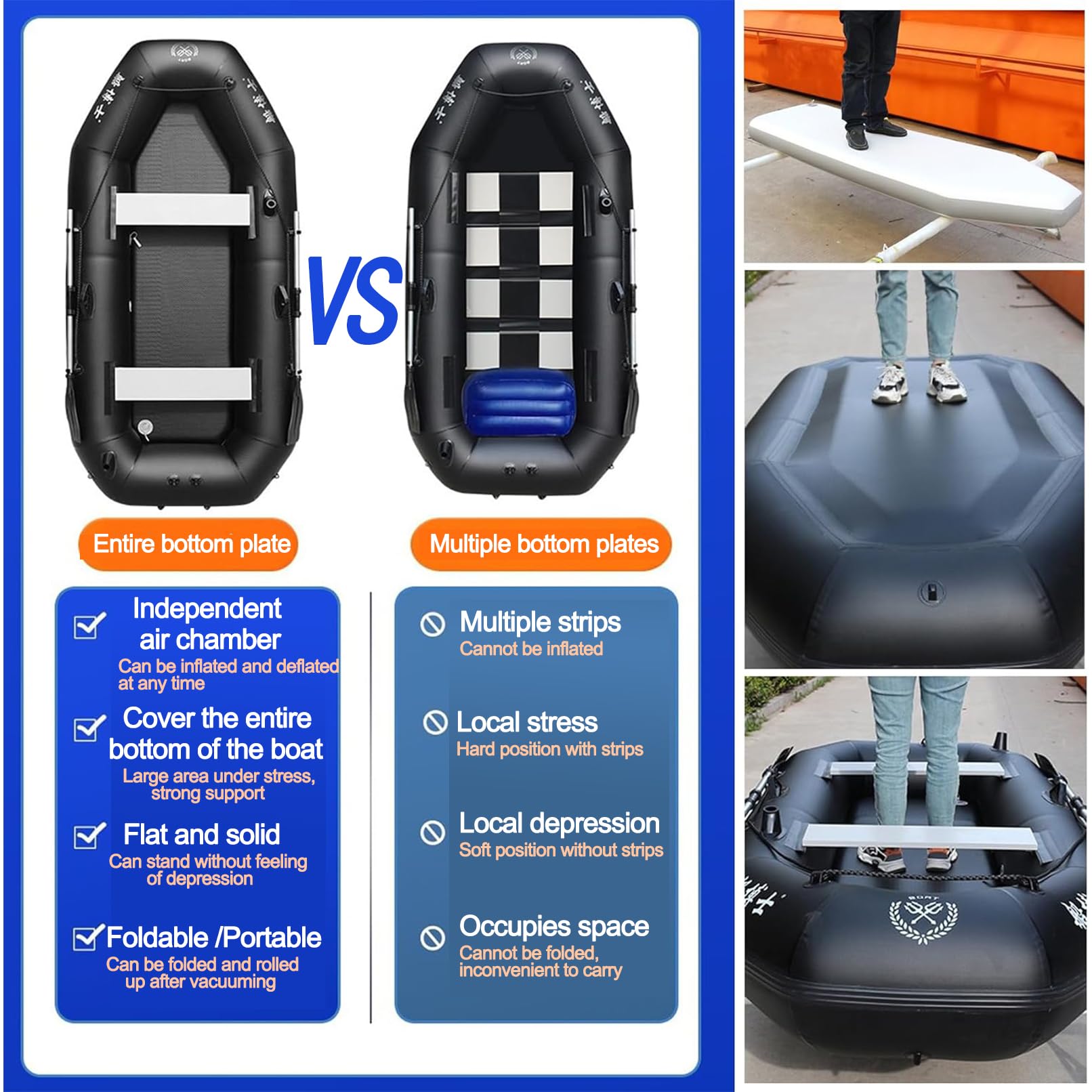 Kayak gonfiabile per pesca e attività acquatiche, supporta fino a 148 kg, ideale per laghi, fiumi e avventure oceaniche