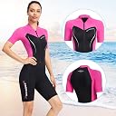 KEOYA 3/2mm Neoprene Shorty Wetsuit for Womens Full Body Diving Suit Front Zip Swimsuit Thermal Dive Skin for Diving Snorkeling Surfing Swimming Medium gallery image