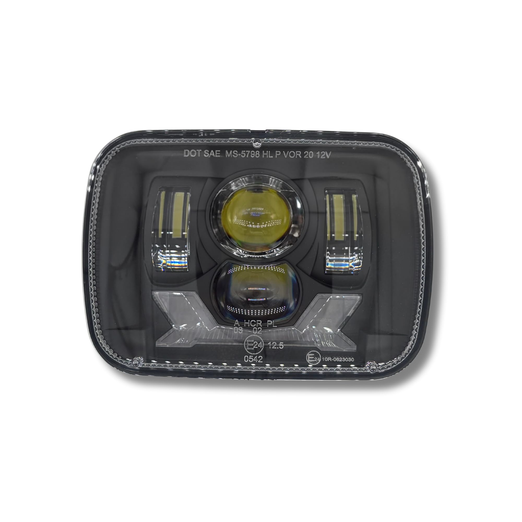 Faros LED 5x7 Homologados con Luz Diurna, Cruce y Largas - 85W, 6000K, Carcasa de Aluminio con Válvula Anticondensación, 12-24V (2 pc)