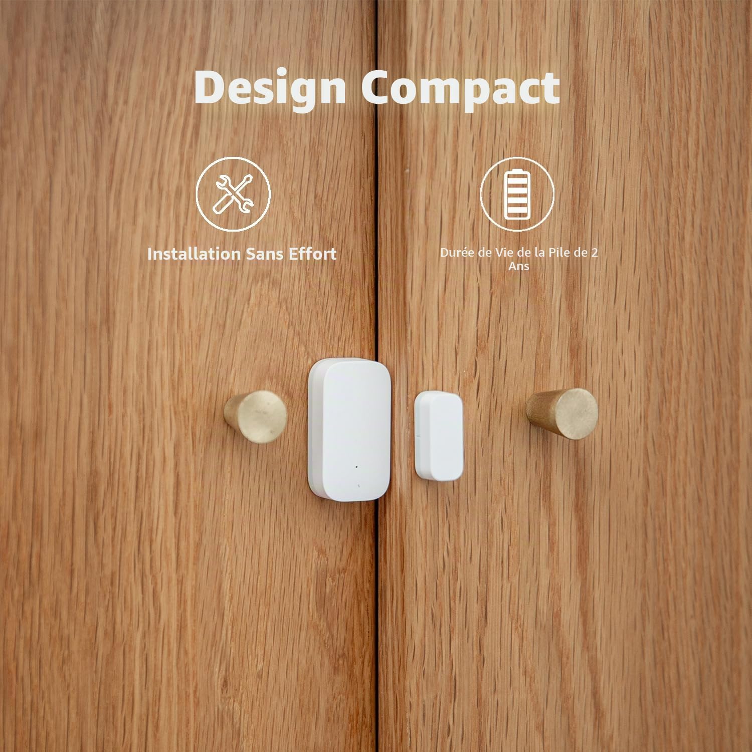 Aqara Capteur d'ouverture de Porte et de Fenêtre T1, NÉCESSITE AQARA HUB Zigbee 3.0, Compatible avec Apple Home, Alexa et Google Home