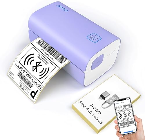 Jiose Impresora térmica de etiquetas 4 x 6 para paquetes de envío, impresora de etiquetas de código de barras, máquina de impresión de etiquetas