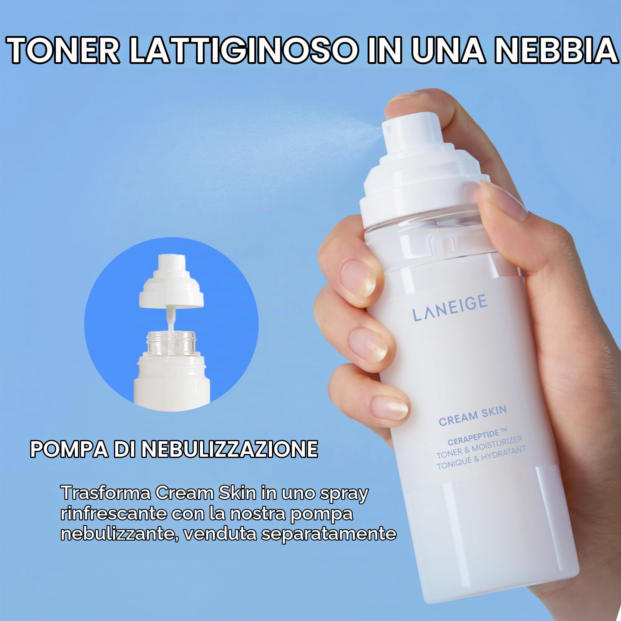 LANEIGE Cream Skin Toner & Moisturizer: 2-in-1 Amino Acid Rich Liquid, Soothe, Hydrate, and Strengthen Skin's Moisture Barrier