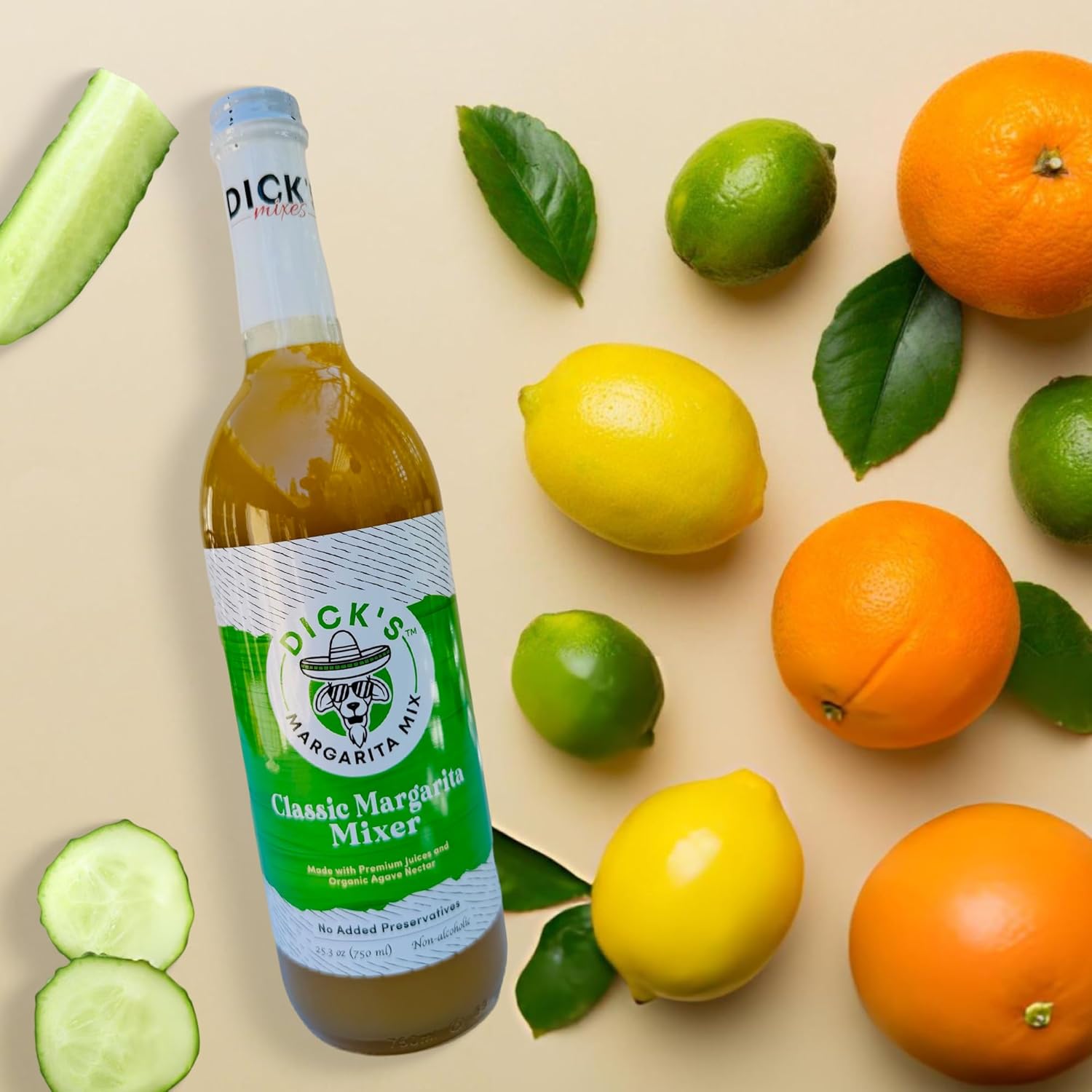 Dick’s Mixes Classic Margarita Mix, 2 Pack – Award-Winning Small Batch Margarita Mixer – Organic Agave, Premium Juices, Hint of Cucumber, Number One Store-Bought Margarita by Tasting Table