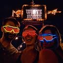 AUGEN Light Up Glasses Glow in The Dark Party Favor Wireless LED Glasses Flashing and Blinking for Rave Party, Halloween, Christmas, EDM (Orange White, Pack of 1) gallery image