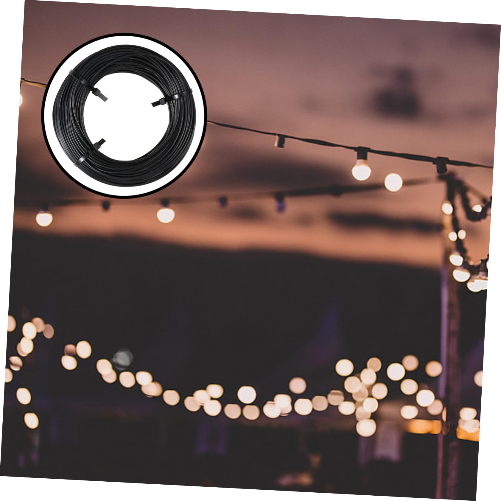 SOLUSTRE Outdoor String Light Hanging Kit Stainless Steel Wire Rope Dark Wire for Home School Office